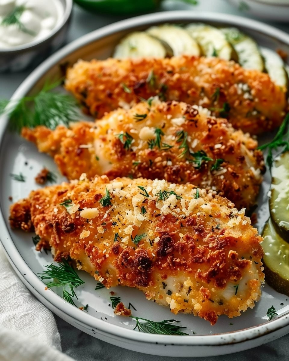 Crispy Dill Pickle Parmesan Chicken