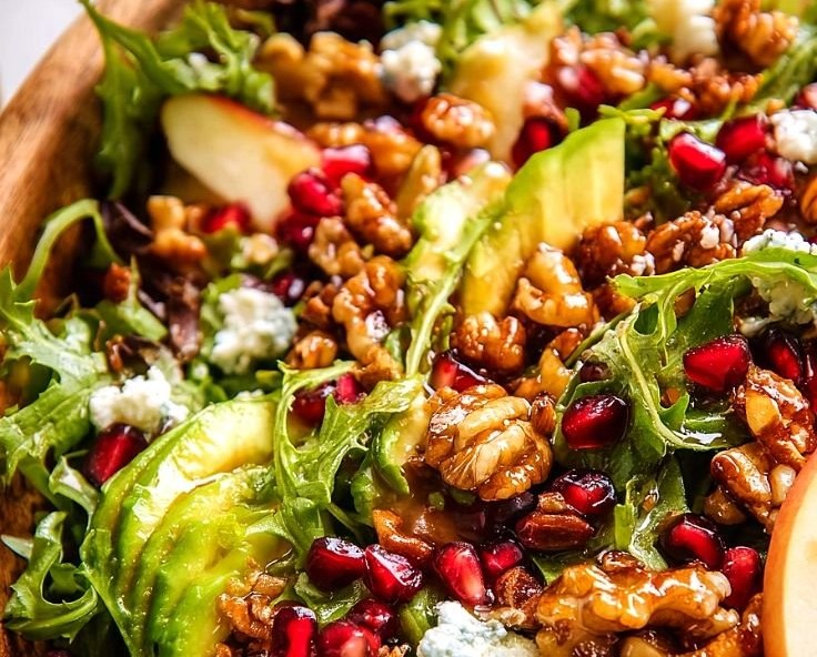 Winter Christmas Salad with Honey Mustard Dressing