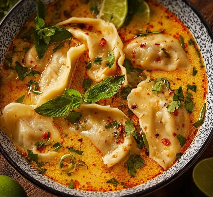 Thai Curry Dumpling Soup – Comforting Pot Sticker Recipe
