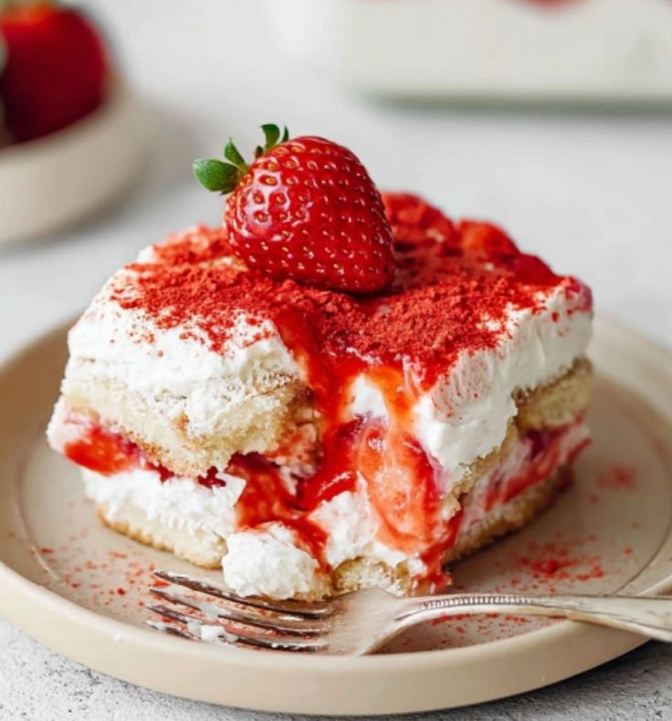 Tiramisu aux Fraises sans Lactose
