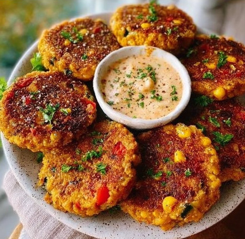 Chickpea Fritters with Veggies - High Protein Vegan Snack Recipe