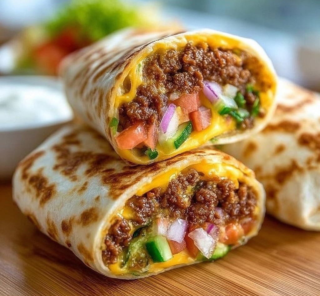 Vegan Cheeseburger Wraps