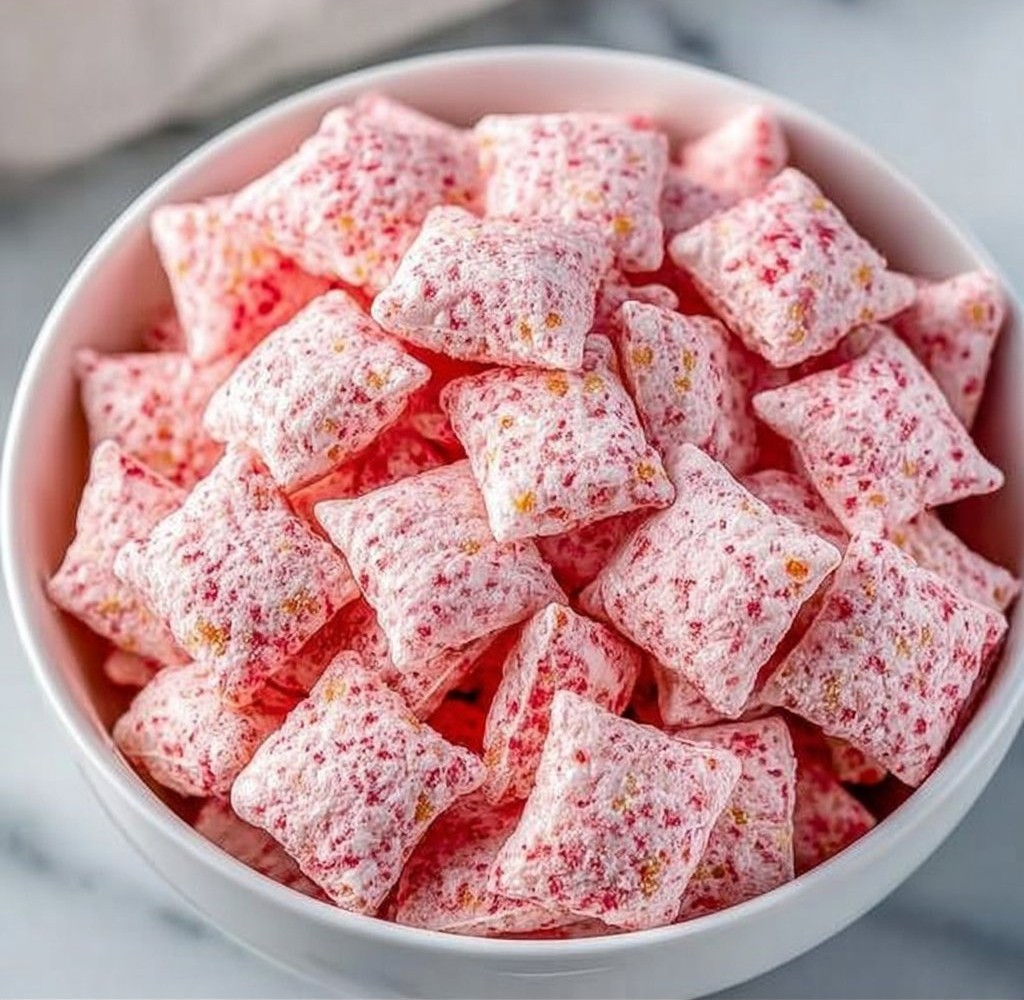 Quick Strawberry Shortcake Puppy Chow