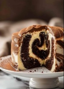 Bizcocho marmolado de vainilla y chocolate