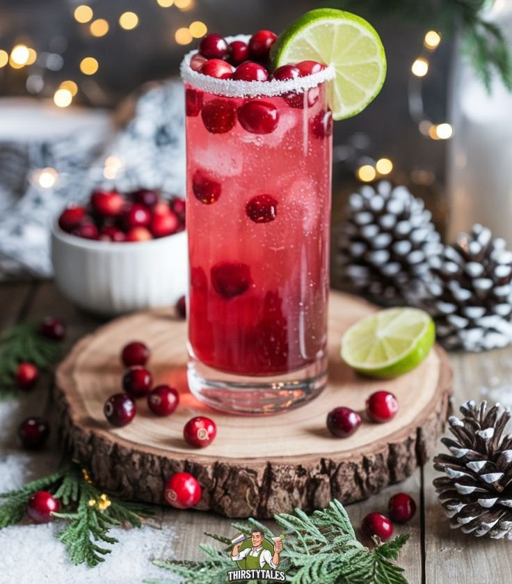 Cranberry Lime Fizz Mocktail