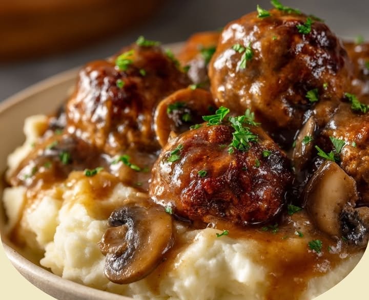Slow Cooker Salisbury Steak Meatballs