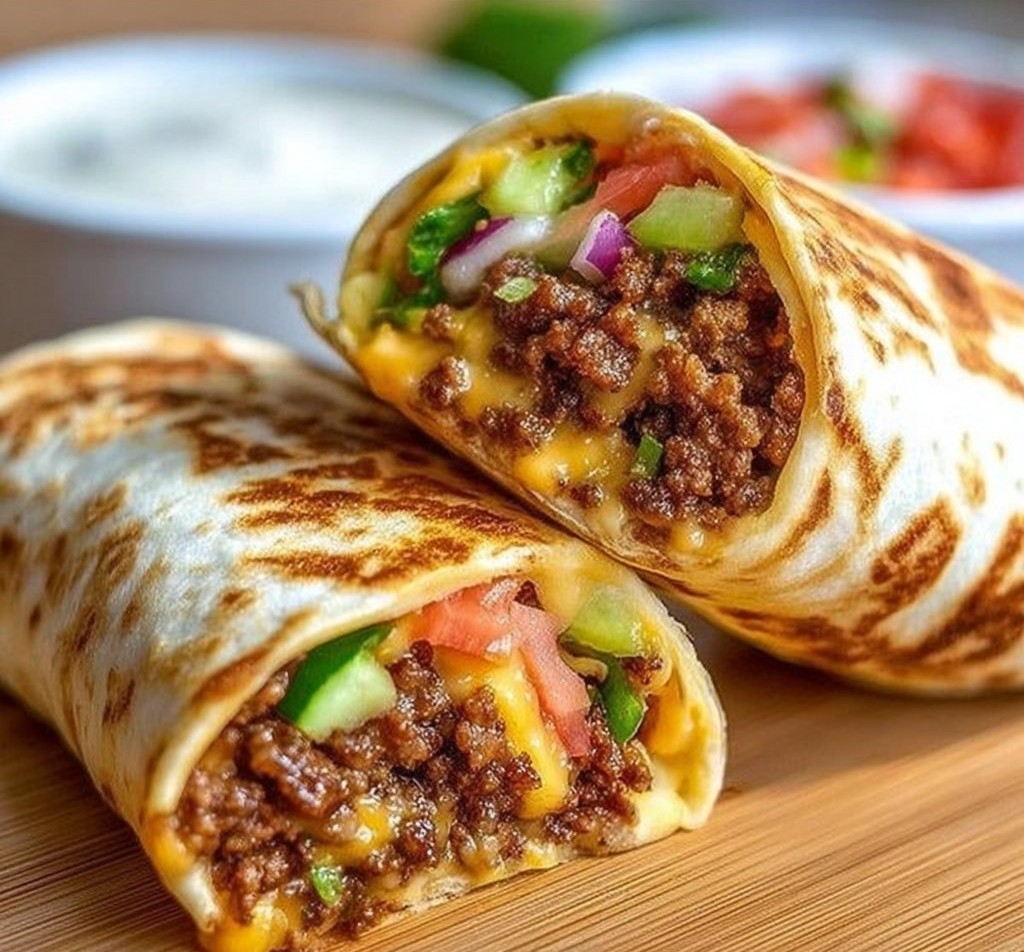 Vegan Cheeseburger Wraps