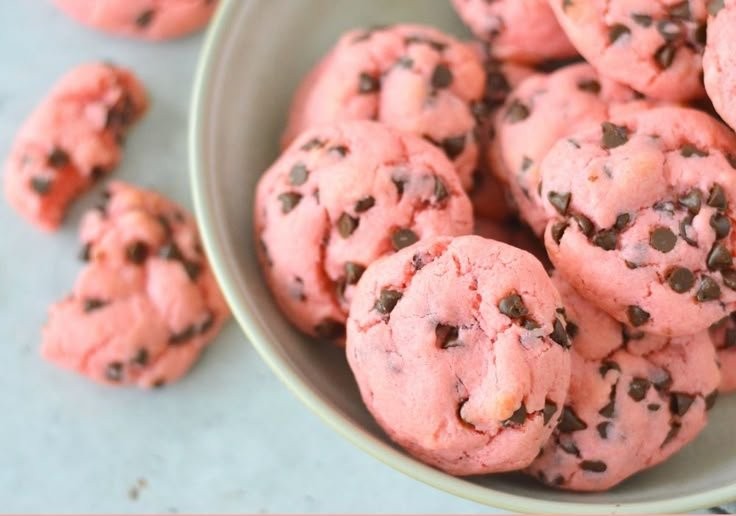 Strawberry Cake Mix Chocolate Chip Cookies