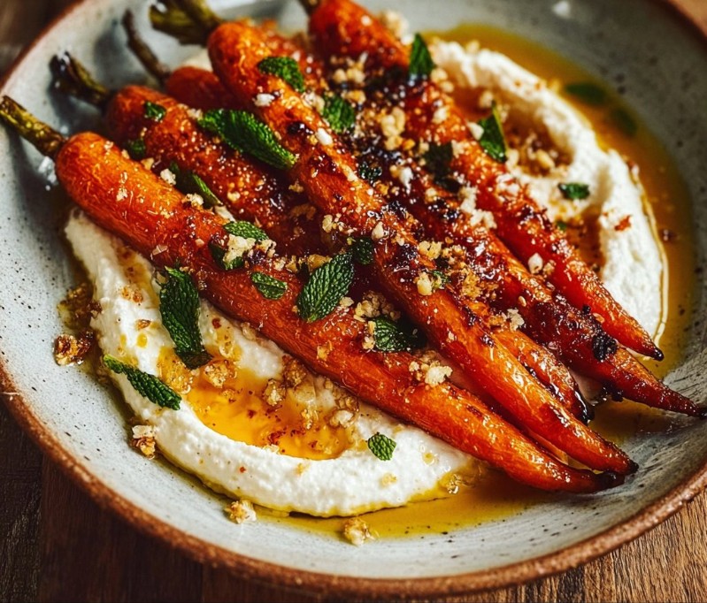Roasted Carrots with Whipped Ricotta & Hot Honey