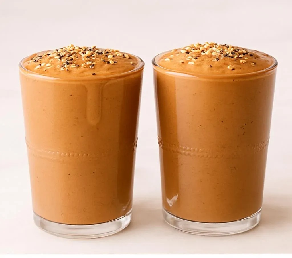 Chocolate Tahini Date Smoothies