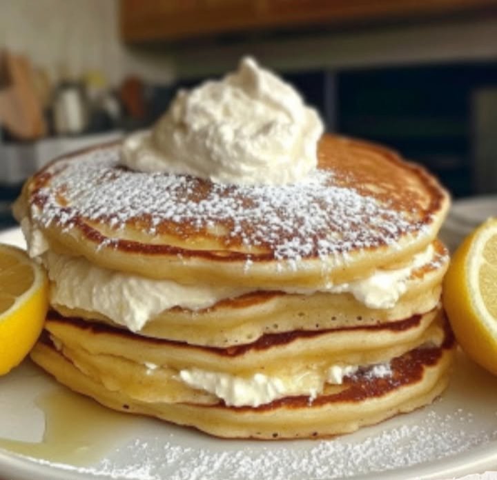 Lemon Ricotta Almond Pancakes
