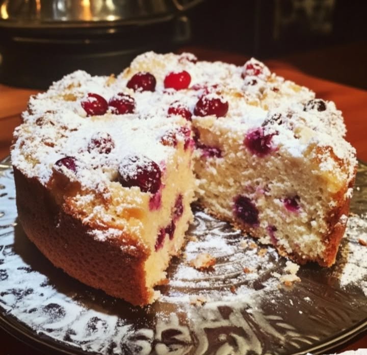 Holiday Cranberry Ricotta Tea Cake