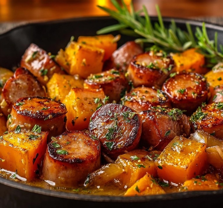 Sausage and Sweet Potatoes with Honey Garlic Sauce