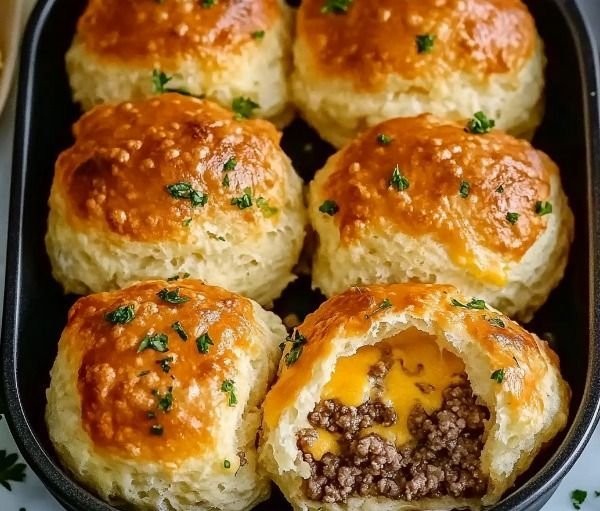 Garlic Parmesan Cheeseburger Bombs