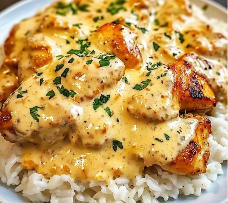 Creamy Smothered Chicken and Rice