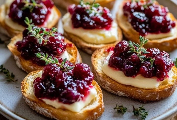 Cranberry and Brie Crostini