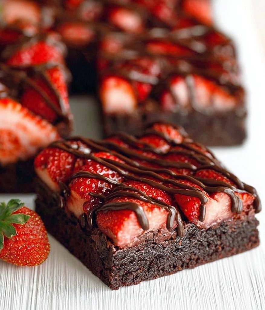 Chocolate-Covered Strawberry Brownies