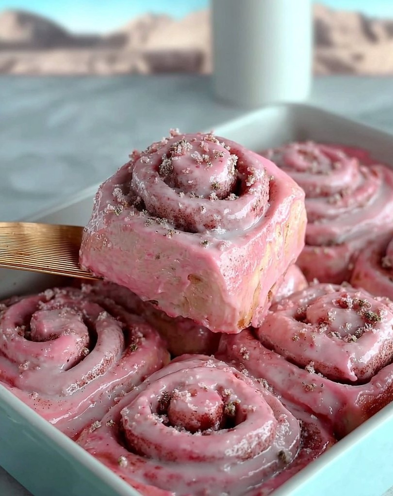 Pink Velvet Cinnamon Rolls