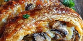 Savory Mushroom & Gruyère Puff Pastry Braid