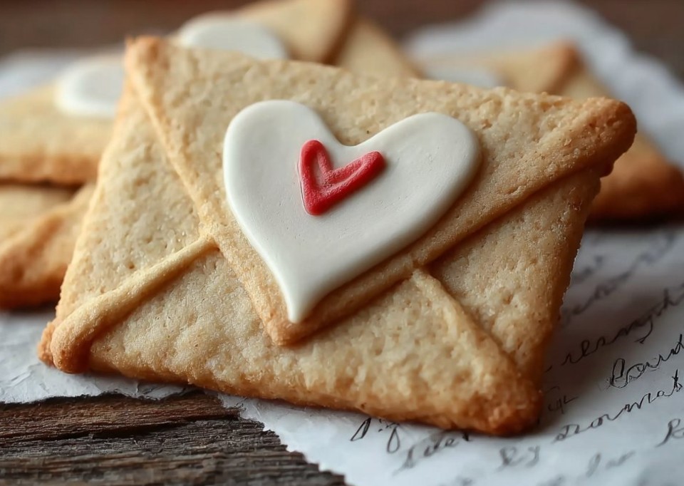 Valentine Heart Envelope Cookies