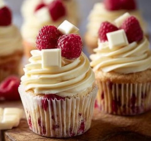 White Chocolate Raspberry Cupcakes