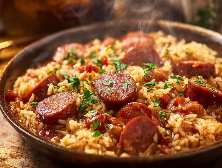 One Pot Smoked Sausage and Rice
