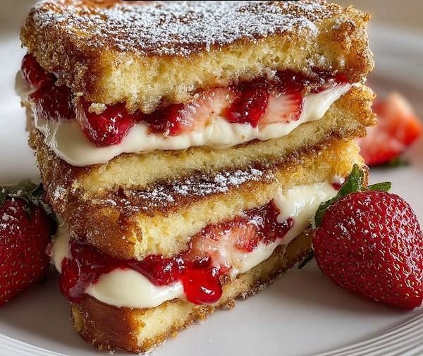 Fried Strawberry Cheesecake Sandwiches