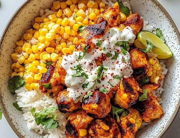 Street Corn Chicken Rice Bowl