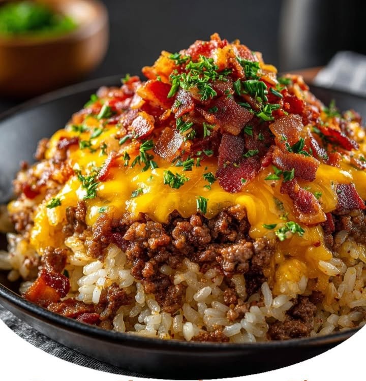 Bacon Cheeseburger Rice Skillet