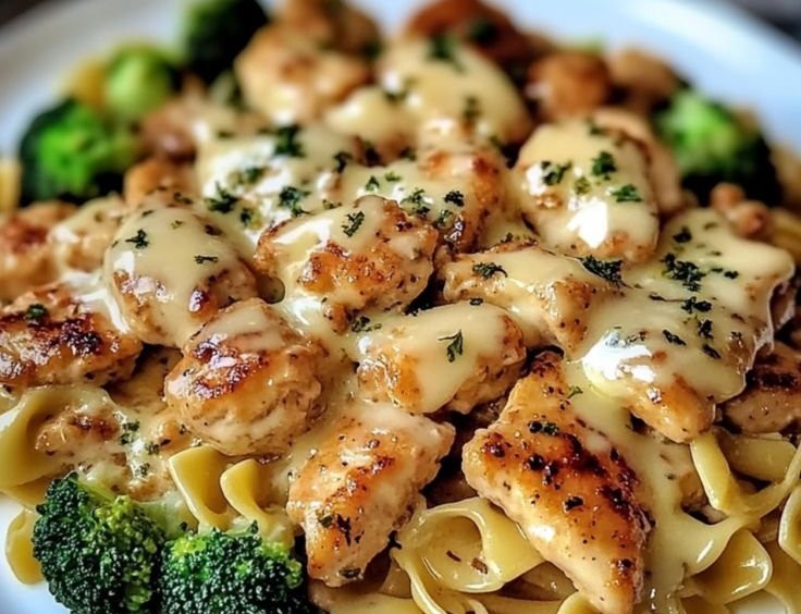 Cowboy Butter Lemon Bowtie Chicken with Broccoli