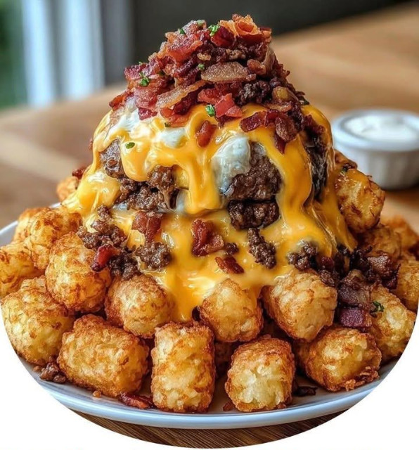 Bacon Cheeseburger Stuffed Tater Tot Cones