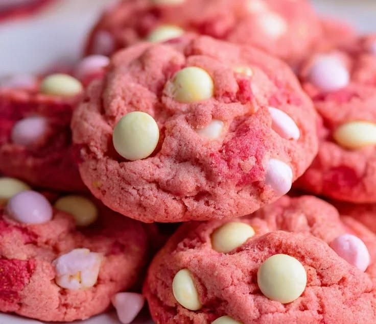 Strawberry Cake Mix Cookies
