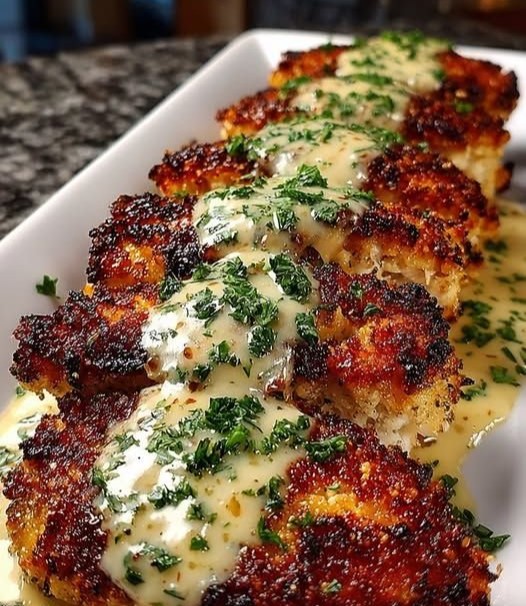 Breaded Chicken with Garlic Sauce