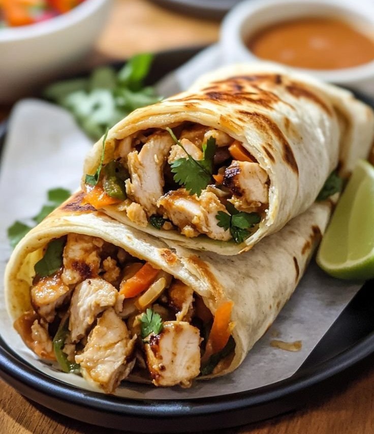 Zesty Peanut Sauce Chicken Wrap