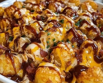BBQ Chicken Tater Tot Casserole