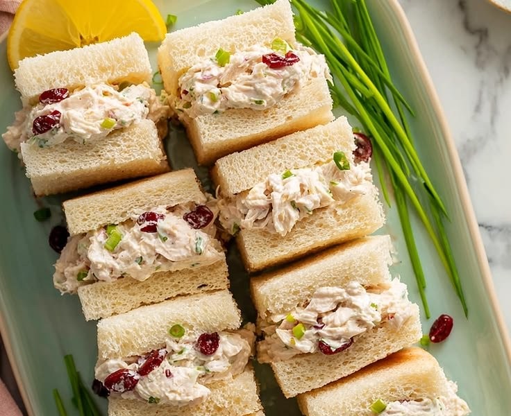 Sweet Chicken Salad Tea Sandwiches 3 Sweet Chicken Salad Tea Sandwiches