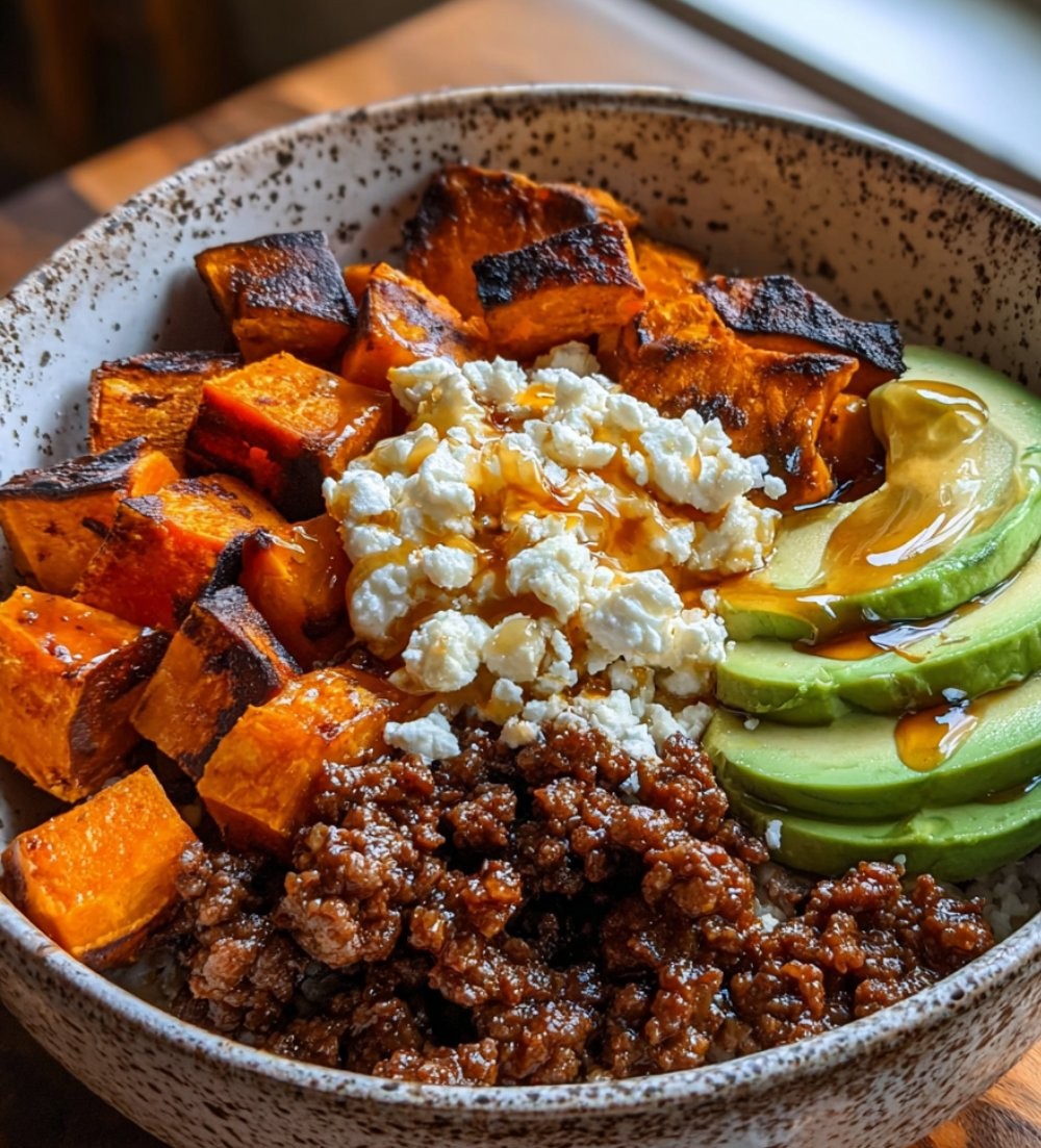 High Protein Hot Honey Beef Bowl
