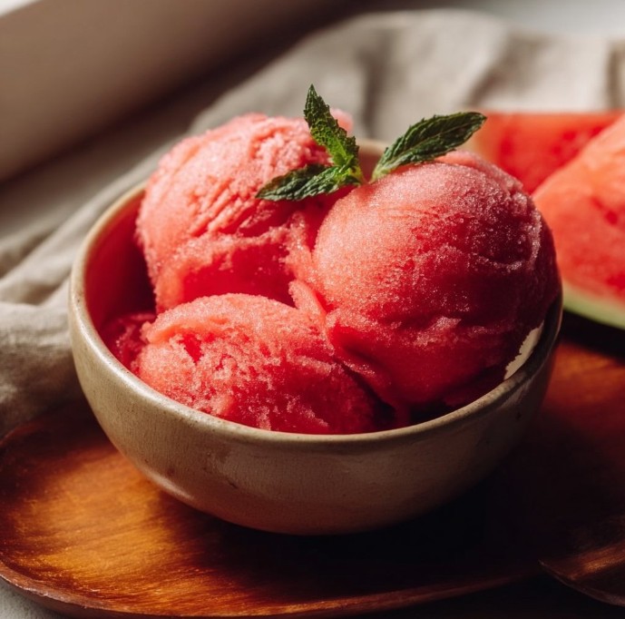 Healthy No-Sugar Watermelon Sorbet