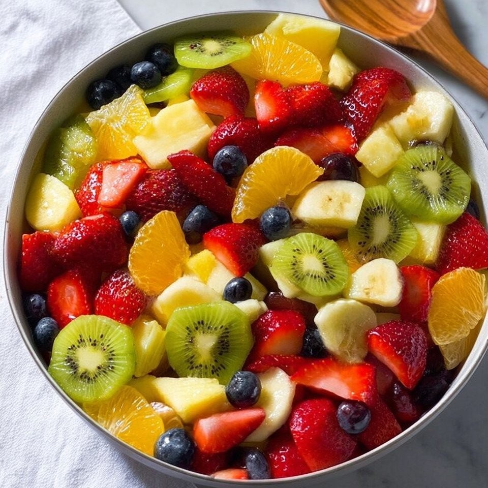 Honey Lime Rainbow Fruit Salad