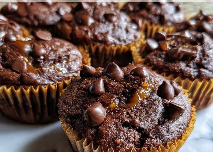 Chocolate Muffins with Caramel Center