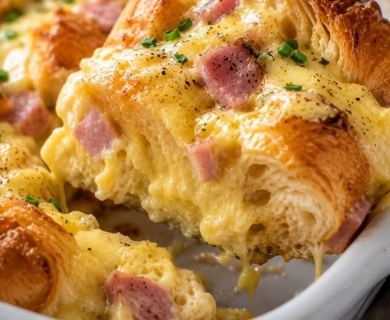 Eggs Benedict Croissant Casserole