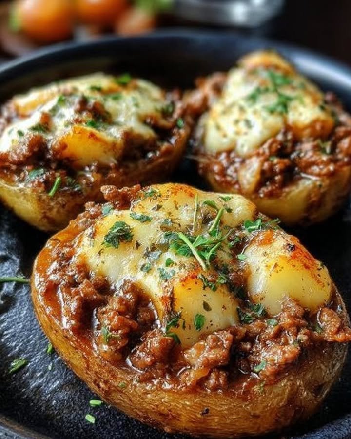 Gefüllte Kartoffeln mit Hackfleisch