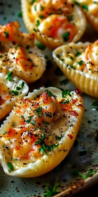 Coquilles de fruits de mer crémeuses