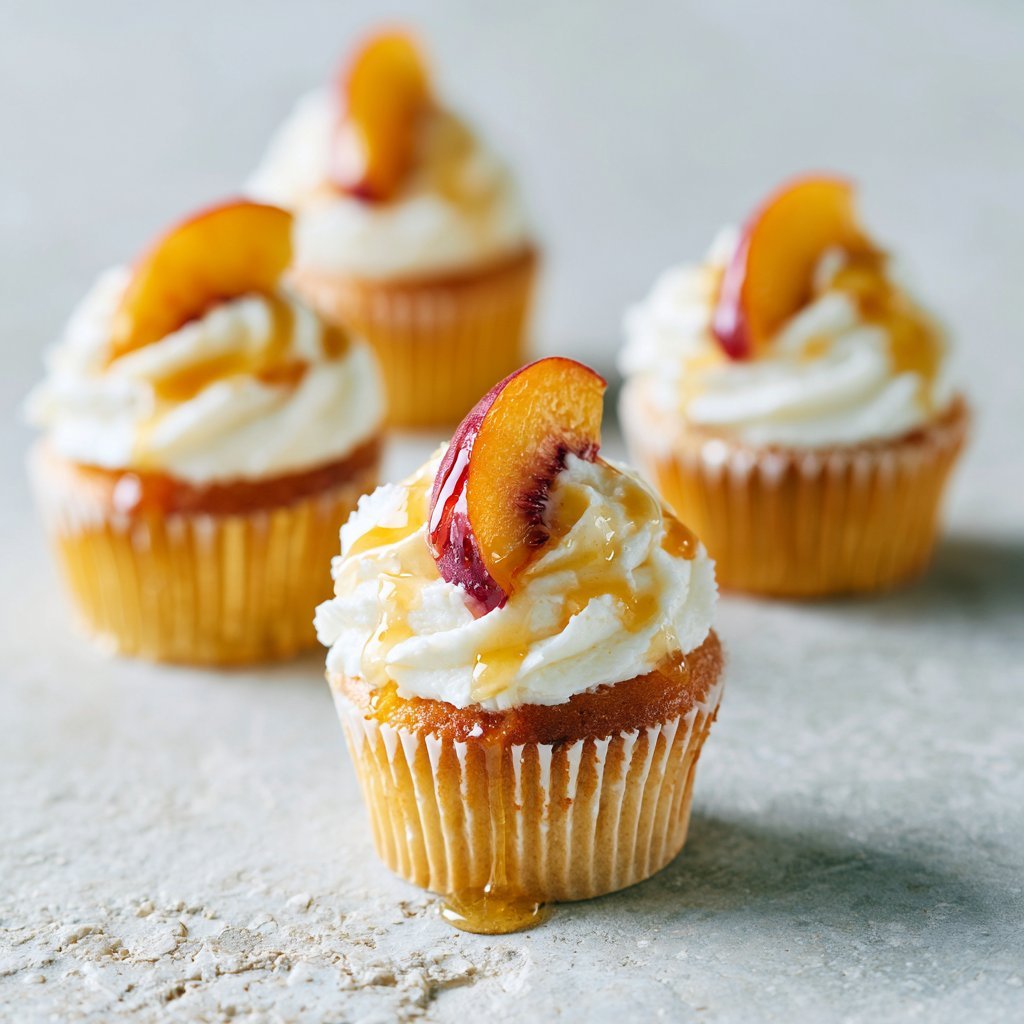 Honey Peach Cream Cheese Cupcakes