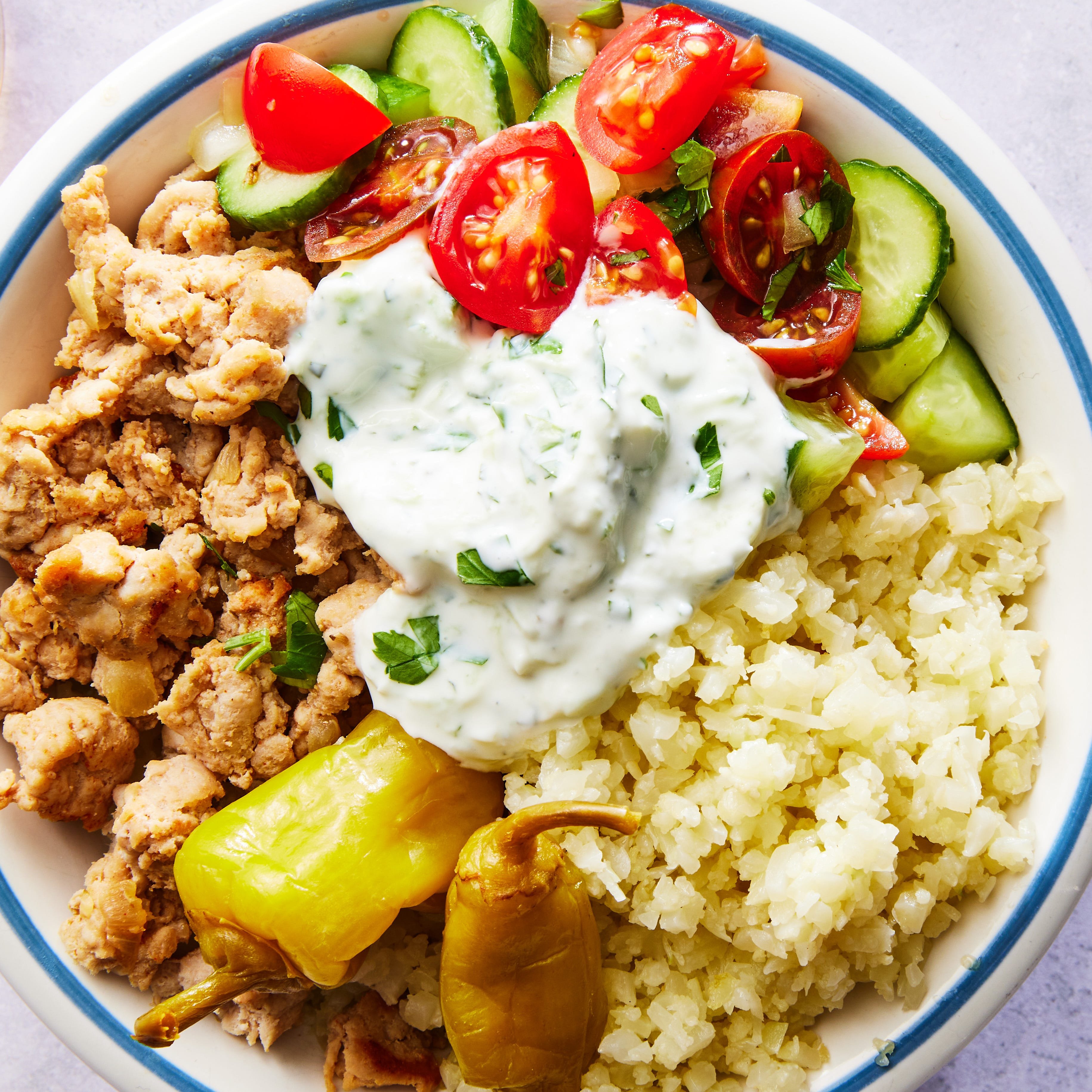 Low-Carb Turkey Gyro Bowls