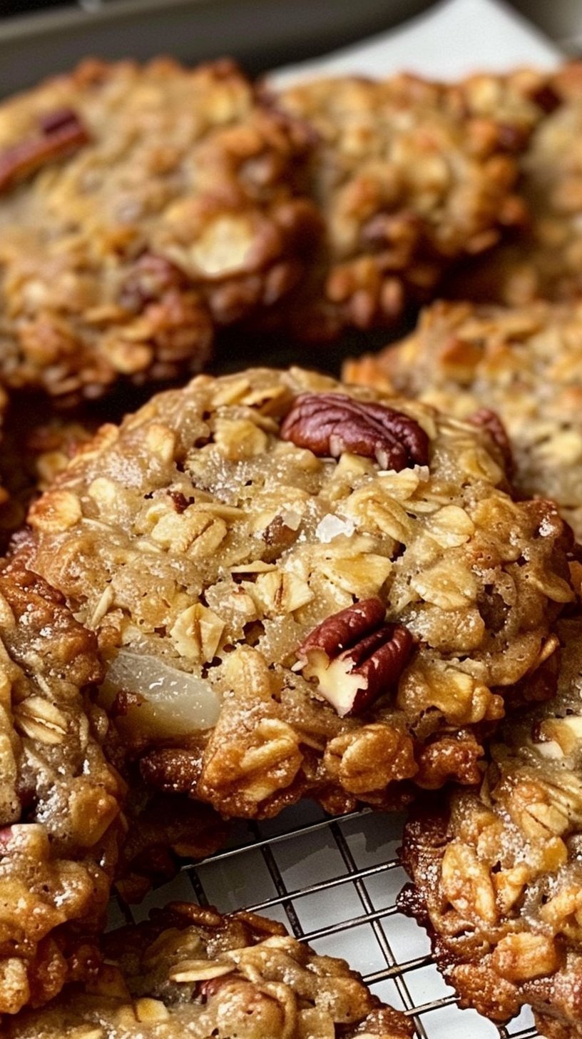 Chewy Pecan Oatmeal Cookies With Crispy Edges
