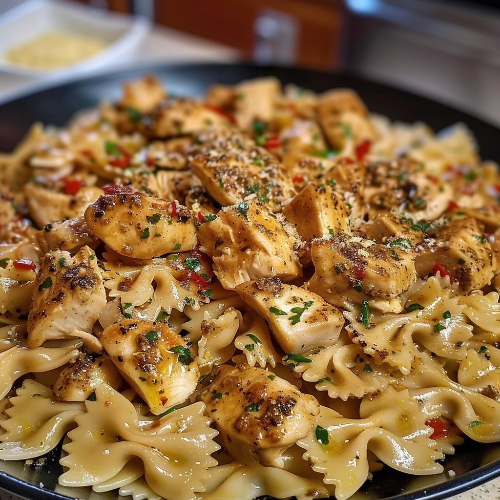 Garlic Cowboy Butter Bowtie Pasta with Chicken