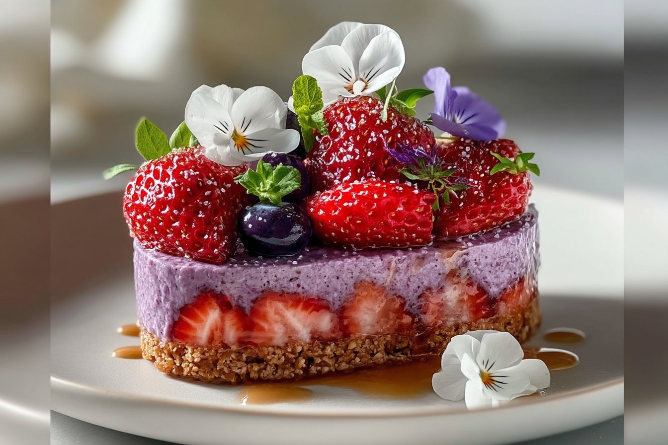 Zitronen-Himbeer-Hüttenkäse-Dessert