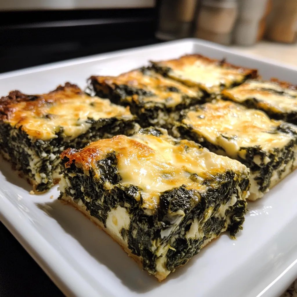 Healthy Cheesy Spinach Squares
