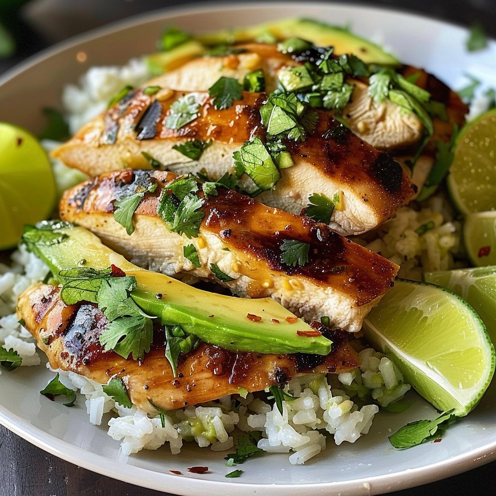Honey Lime Chicken Avocado Rice